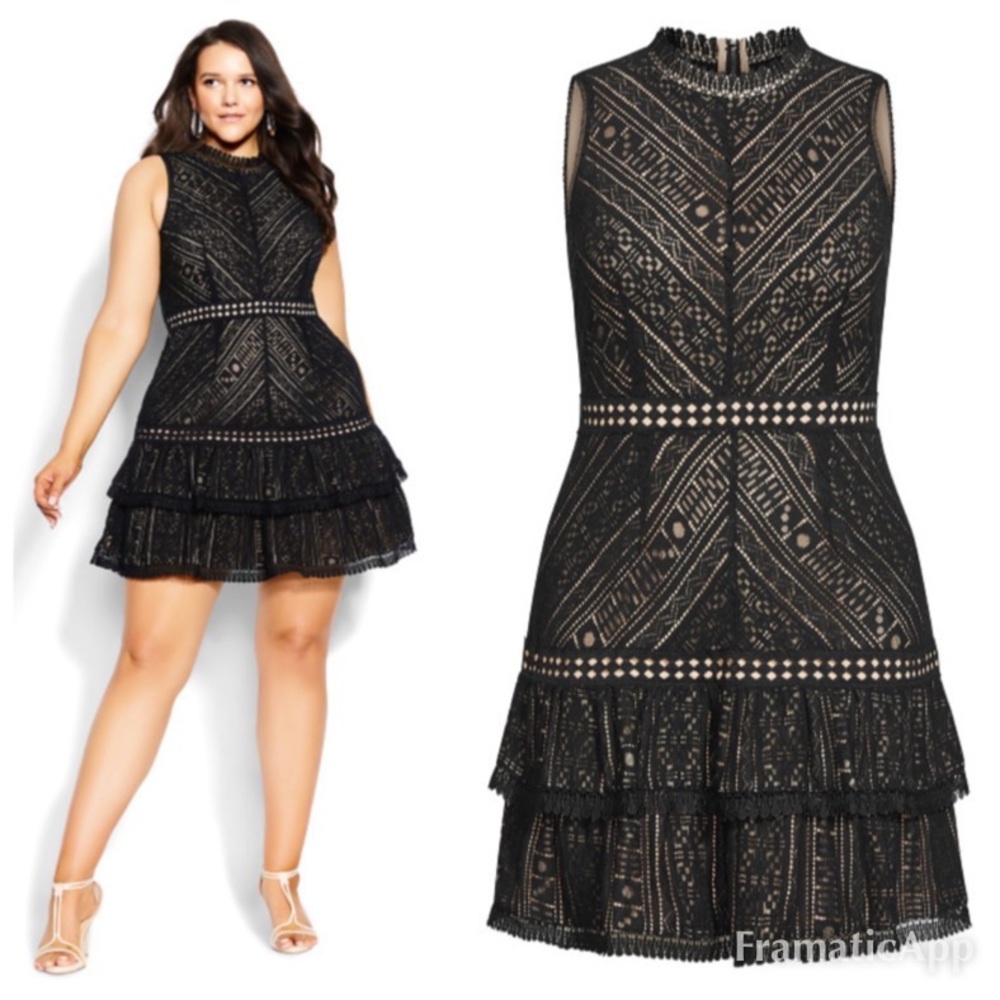 COPY - NWT CITY CHIC Loving Lace Dress - Black